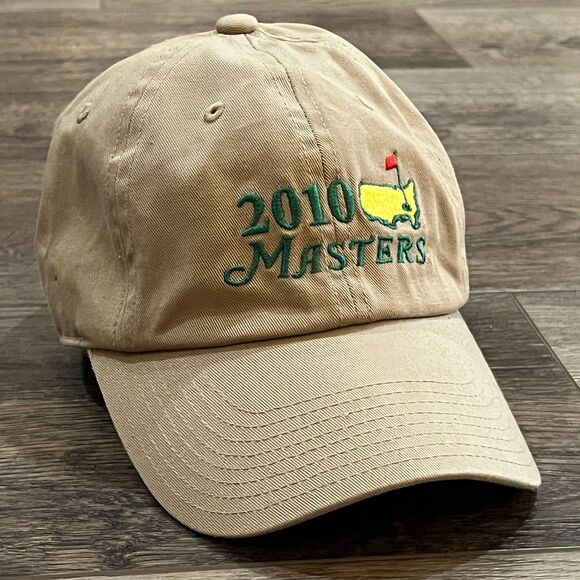 Vintage 2010 Masters Tan Khaki Hat Cap Quality Embroidered Phil Mickelson Winner - Picture 1 of 7
